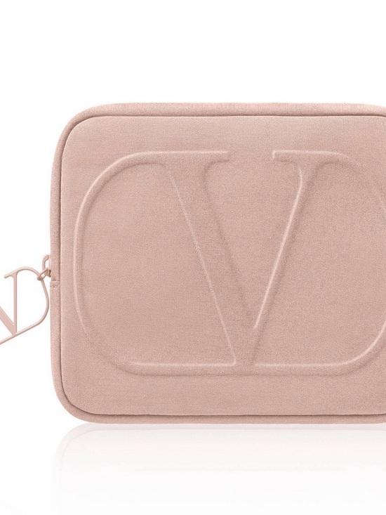 Valentino Handbags - Valentino velour Pink VLogo Cosmetic Pouch